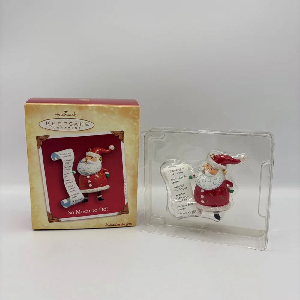 Vintage 2004 Hallmark Keepsake So Much To Do Ornament Santa Checking List Funny